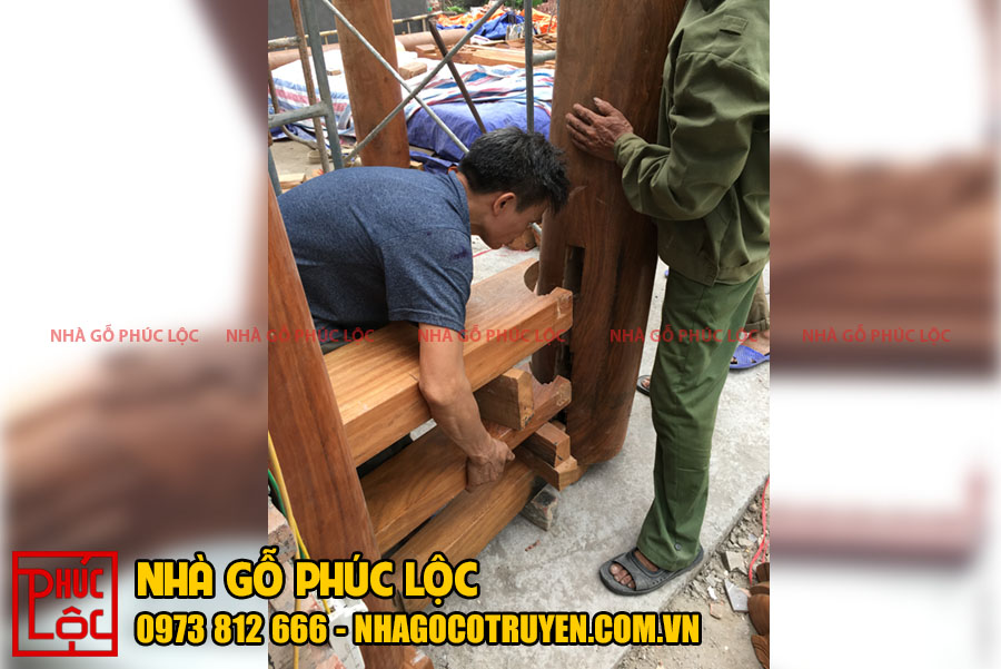 Thi công nhà gỗ Lim 3 gian 18 cột ở Quảng Ninh