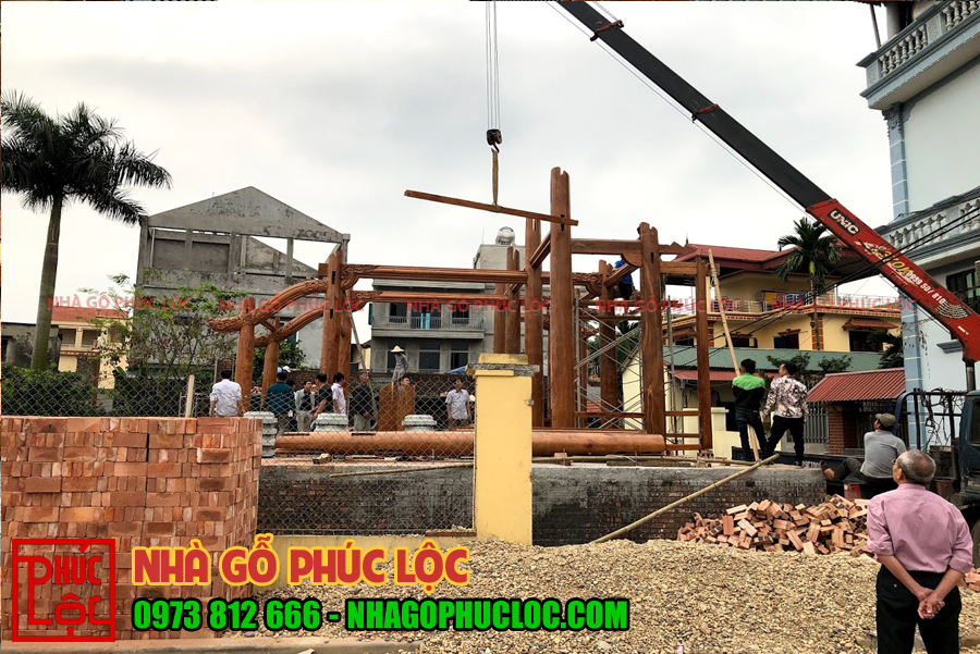 Thi công và lắp dựng thực tế nhà gỗ lim 5 gian ở Phù Đổng (Phần 4)