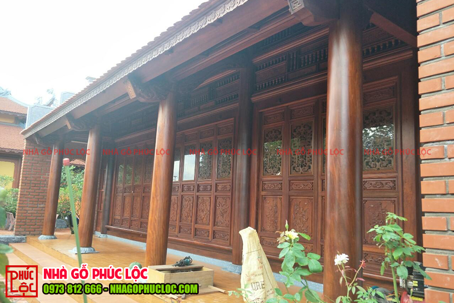 Thưởng thức công trình nhà gỗ 3 gian 2 dĩ ở Quảng Ninh