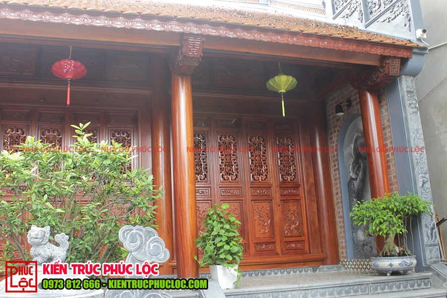 Giới thiệu mẫu nhà thờ gỗ lim 3 gian được hoàn thiện tại Phố Nối – Hưng Yên