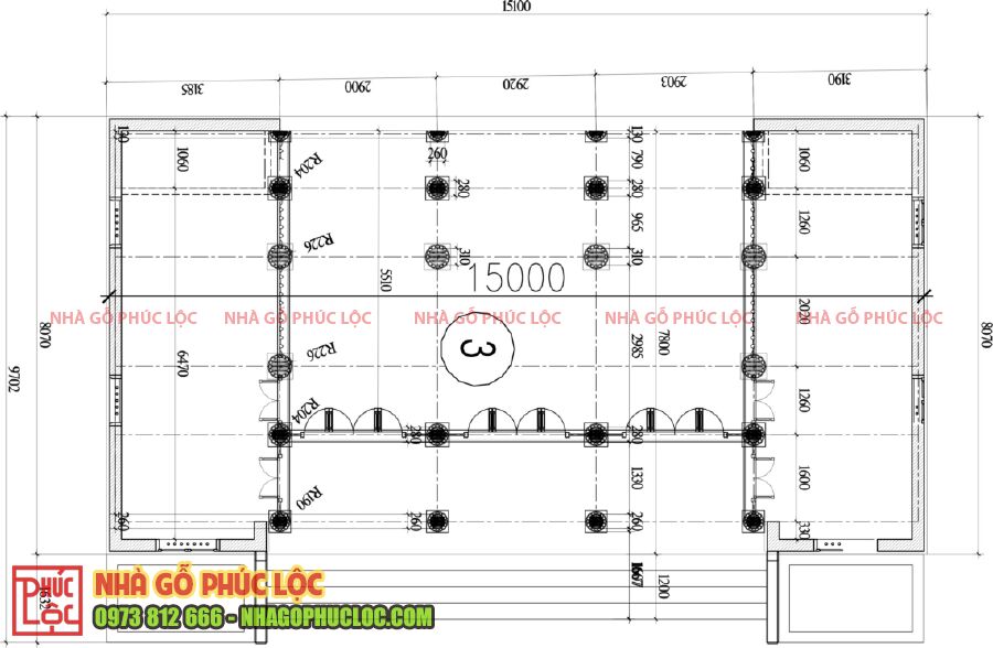 Bản vẽ 2D nhà gỗ