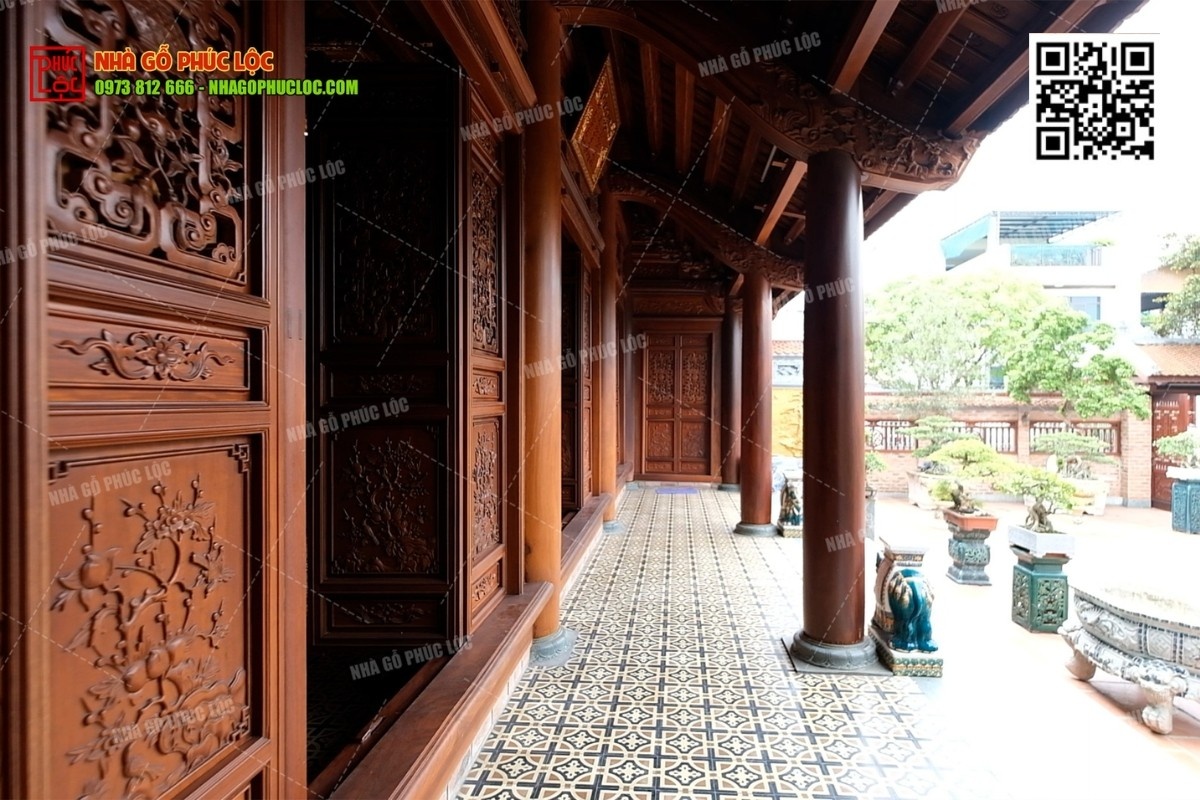 Nhà gỗ 5 gian 2 chái